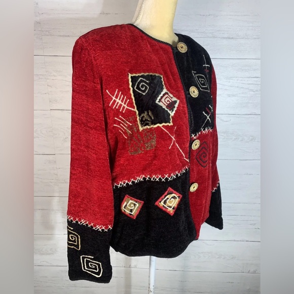 VTG Allure Blazer Size Petite Small PS Embroidered Jacket - Picture 6 of 8